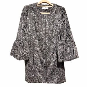 Lola & Sophie Topper Grey Zip Front Jacket Velvety size Small